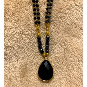 Lucky Brand Black and Gold Necklace